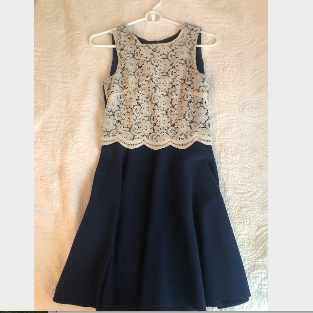 Navy & white dress